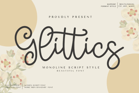 Glittics: A Modern Handwritten Font for Editorial Design
